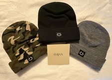 FHJAX Toddler Beanie Hat 3 Pack - Black, Gray And Camo NWT