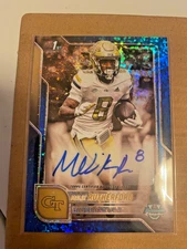 2025 Bowman U-Malik Rutherford-1st Bowman Auto- Blue Sparkle /150 Georgia Tech