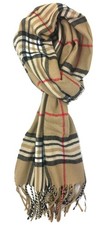 Super Soft Luxurious Cashmere Feel Winter Scarf Camel Plaid