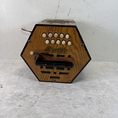 Vintage Rigoletto Concertina 20 Key Music Box Accordion Instrument
