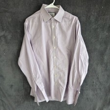 Charles Tyrwhitt Dress Shirt Men 16.5-35 Purple Stripe Classic Fit French Cuff
