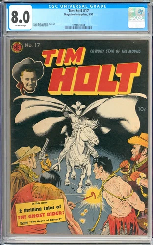 Tim Holt #17 High Grade Frazetta Cover Art Ghost Rider ME Comic 1950 CGC 8.0