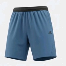 Adidas Men's Aero Ready With Zip Pockets Blue Active Unlined Shorts L