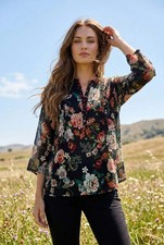 Johnny Was Siye Attar Floral Silk Blouse C11324AO