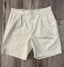Vtg 90s Polo Ralph Lauren Tyler Chino Shorts Mens 34 Double Pleated Beige