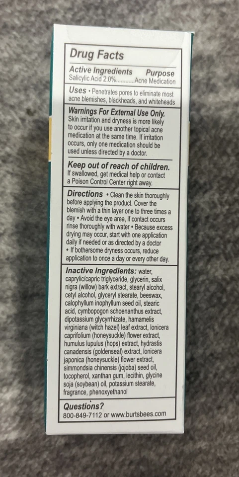 Burt's Bees tratamento de manchas para limpeza de acne força máxima 0,5 oz ~ 2 caixas - Imagem 4 de 4