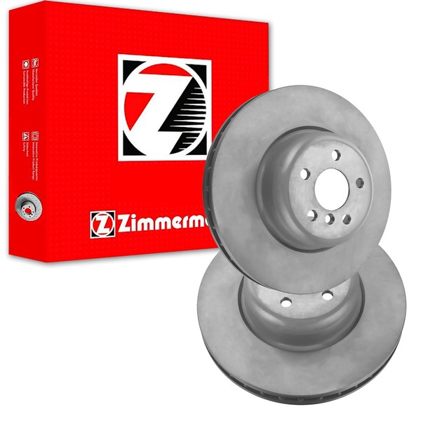 2X Zimmermann Bremsscheiben Hinten 345Mm InnenbelÜFtet Passend FÜR Bmw 3 5 6 7-image