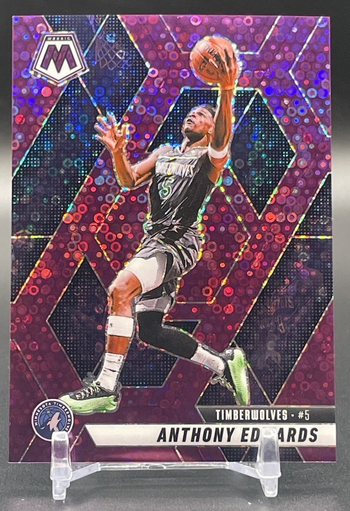 Anthony Edwards 2024-25 Panini Mosaic Fast Break Purple Disco Prizm /50 #36