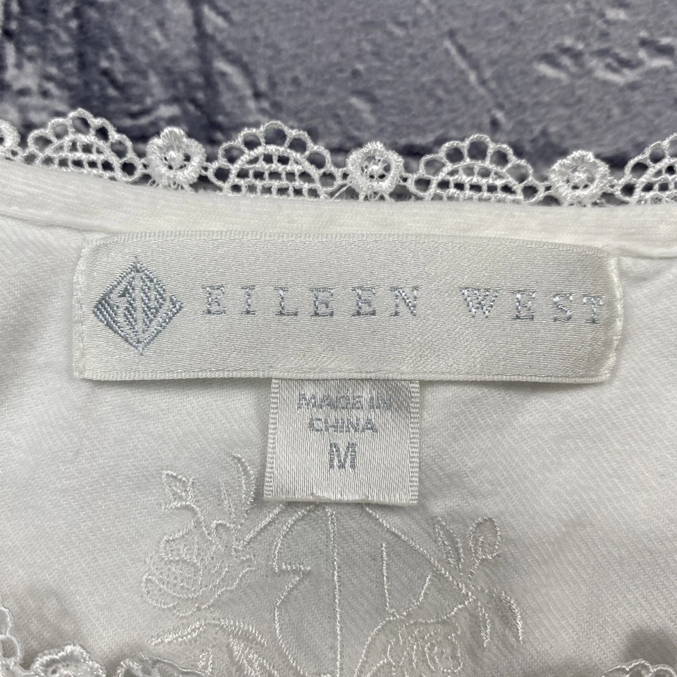 Camisón Eileen West para mujer talla M blanco floral bordado pradera cottagecore Foto 3 de 4