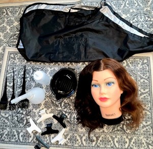 Cosmetology Mannequin Head And Beauty School Supply Kit