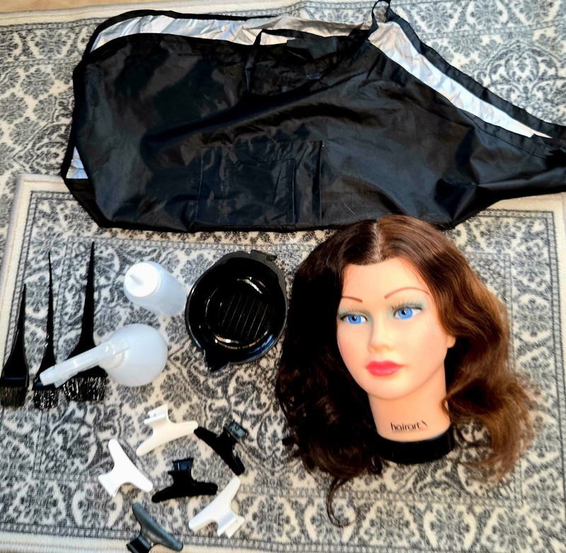 Cosmetology Mannequin Head And Beauty School Supply Kit