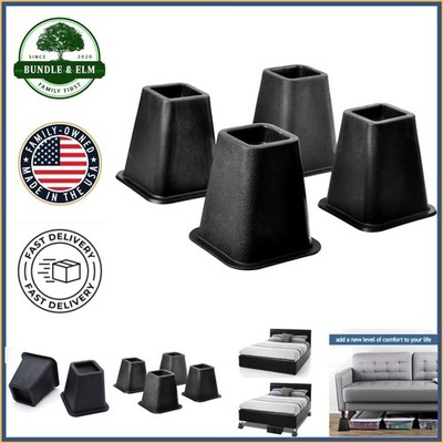 Stackable Bed Risers, 5.25-Inch Height, Modern Design for Under-Bed Storage