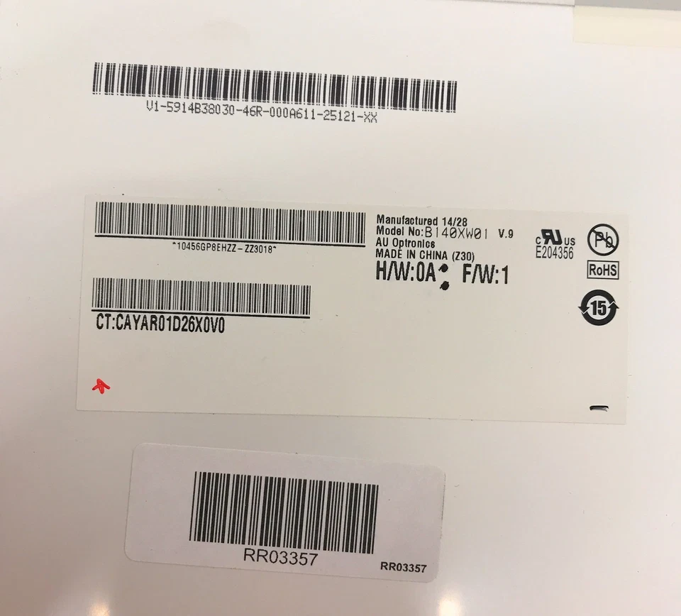 Panasonic CF-53 ToughBook 14" AU Optronics OEM LCD pantalla mate B140XW01 V.9 Foto 3 de 4