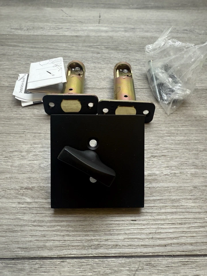 Emtek 8569US19 Square Style Brass Modern One-Sided Deadbolt Black *Scratched* - Image 3 of 4