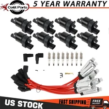 8Pack Ignition Coil and Spark Plug+ Wire For GMC Chevy Silverado 1500 Tahoe 5.3L
