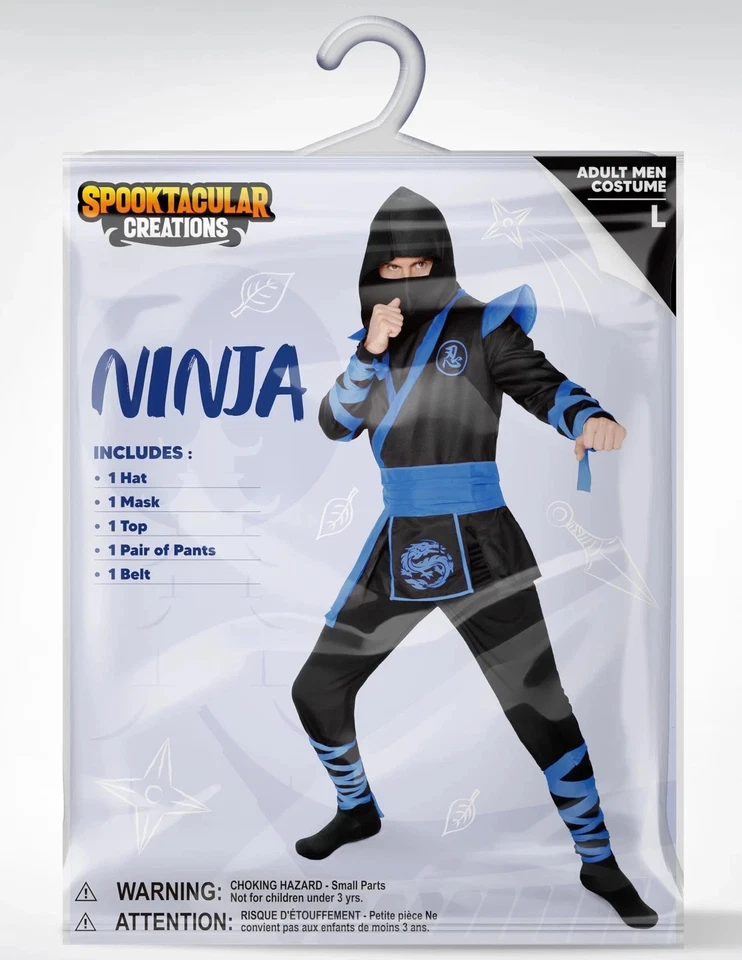 Disfraz de Ninja para Hombre, Disfraz de Halloween Ninja Adulto para Halloween Juegos con disfraces Fiesta... Foto 4 de 4