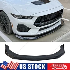For 2024+ Ford Mustang S650 GT Style Gloss Blk Winglet Front Bumper Lip Splitter