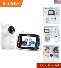No WiFi Baby Monitor with Camera Audio, 3.2" Display, Night Vision Lullabies