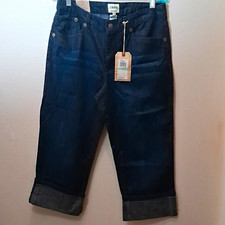 Women's Jeans Size 8 Cropped Dark IZOD Wash Blue Denim Cotton 5-Pocket