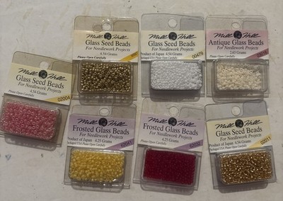 Vintage Mill Hill Antique Glass Beads for Needlework Projects - Lot of 7