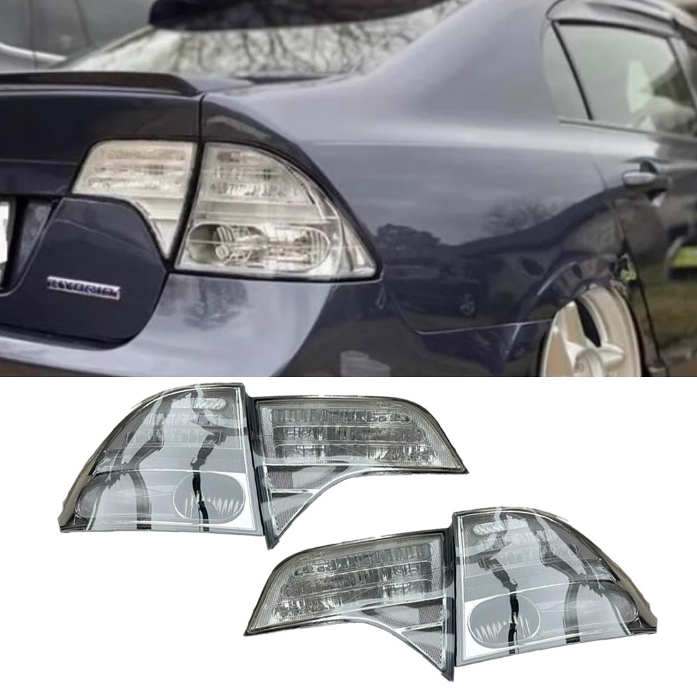 For 06-11 Civic Sedan 4DR Crystal Clear Lens Brake Tail Lights