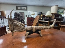 Shaman Medicine Horn, Batak -Sumatra, Naga Morsarang, Sahan, Carved Buffalo Bone