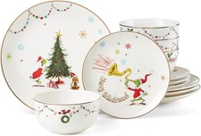 LENOX Merry Grinchmas  12-pc Christmas Dinnerware Set Service for 4 3DAYDELIVERY