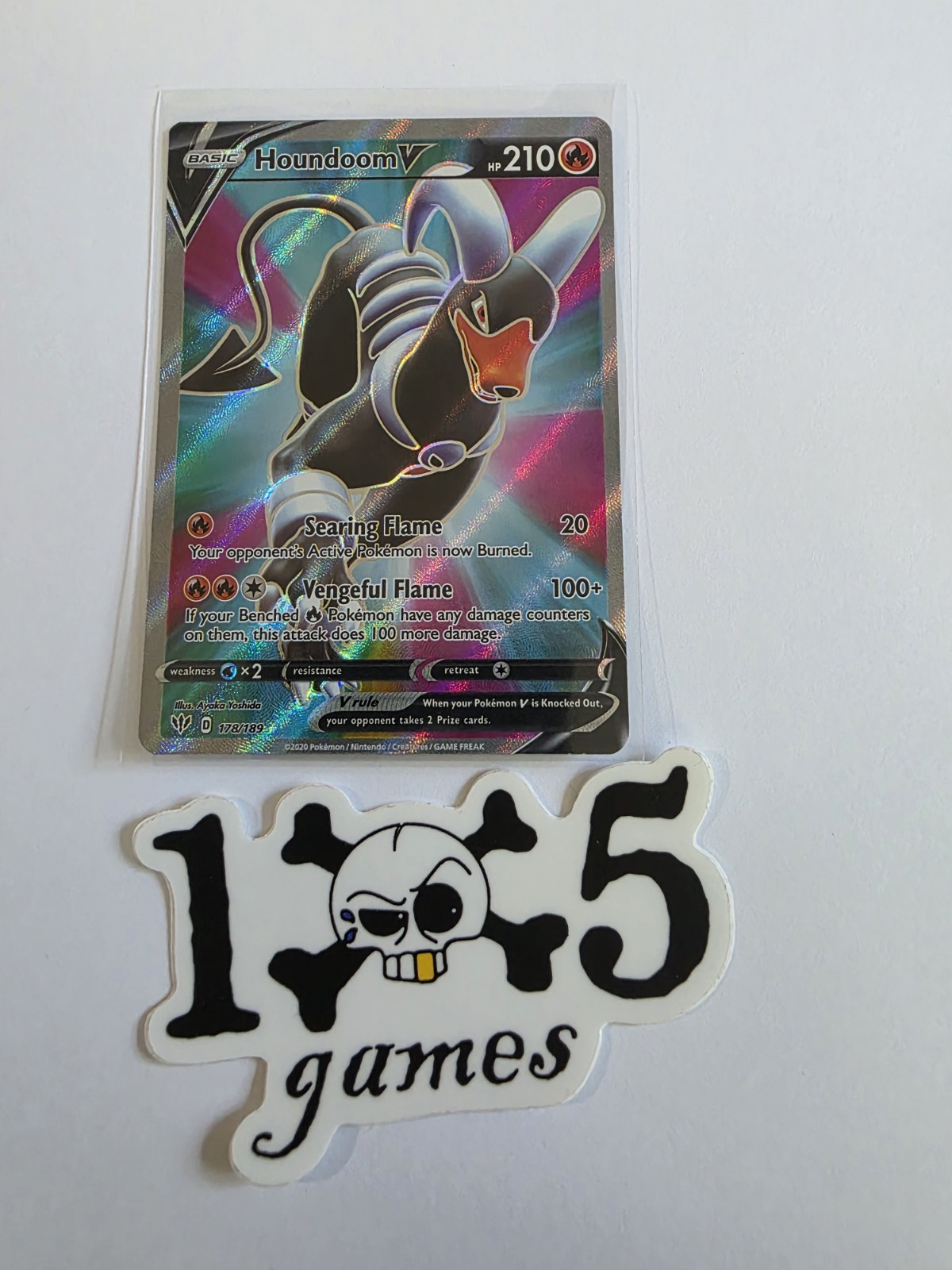 Houndoom V (Full Art) 178/189 Swsh03: Darkness Ablaze Holo NM Pack Fresh!!