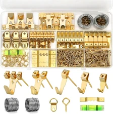 322Pcs Picture Hanging Kit, Professional Picture Hangers with Hooks, Nails, Wire