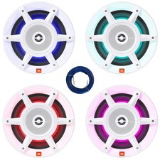 BayBoat: 4x JBL STADIUM W8030AM 8" 500W Max 3-Way RGB LED White Speakers, Wire