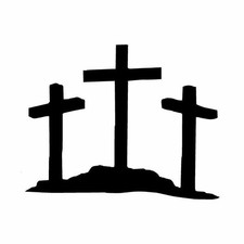 Three Crosses Religious Jesus Vinyl Decal