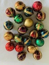 Lot Of 21 Multicolor Shatterproof Glitter Christmas Ornaments 2  tall