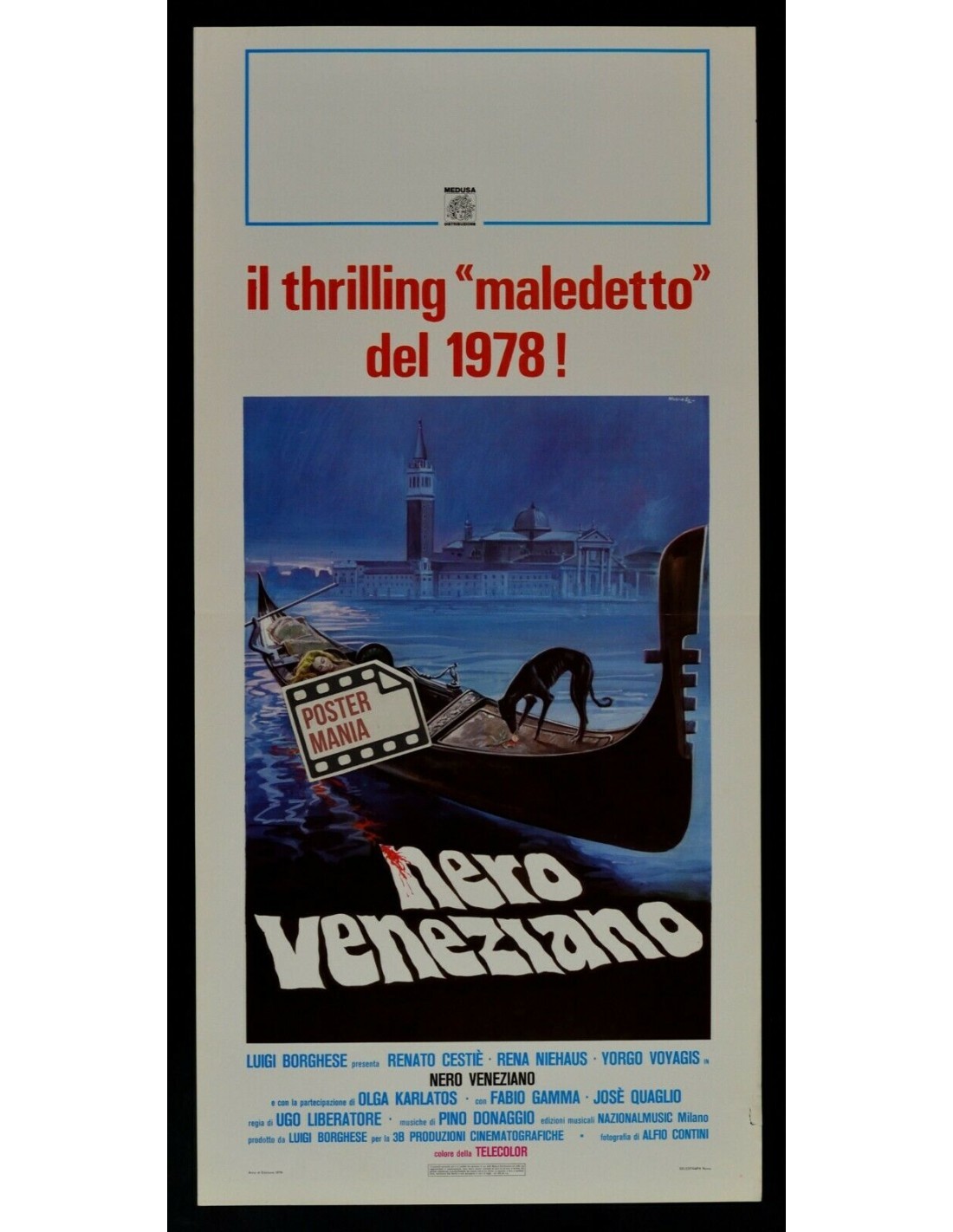 Locandina originale film Nero veneziano (1978) - Regia di Ugo Liberatore