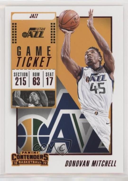 2018-19 Panini Contenders Game Ticket Red Donovan Mitchell #39 5r6