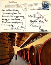 Vintage California Champagne Cellars Sartoga CA Postcard Used 50919
