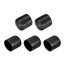 uxcell 5 Stück Gummi Endkappen 1 1/2 Zoll (38 mm) Innendurchmesser Vinyl PVC Rundrohr 38 mm, schwarz