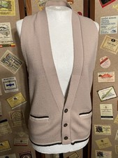 Pure Orlon Campus Luxury Line Tan Sweater Vest Size M 60S Vintage