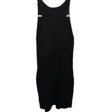 House Of Harlow Dress Womens Plain Black Ribbed Stretchy Popover