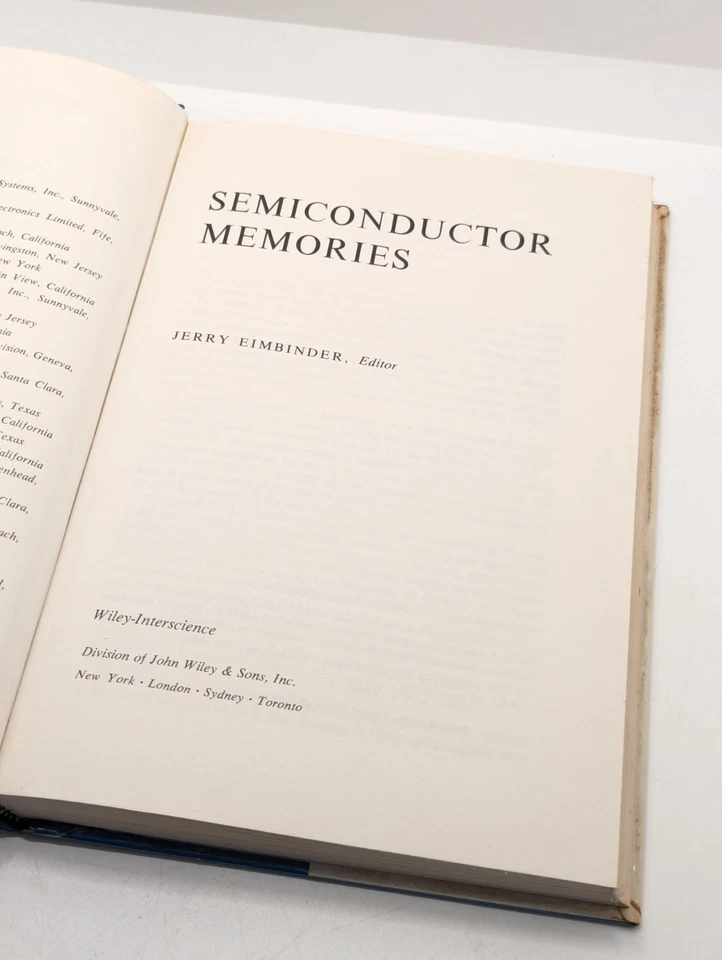 Semi-Conductor Memories Jerry Eimbinder 1971 First Edition Computer Science Book - Image 4 of 4
