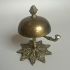 Antique Brass Hotel Front Desk Counter Service Bell - Art Nouveau Spring Vtg