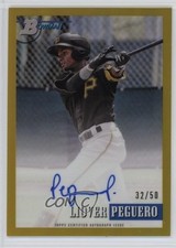 2021 Bowman Heritage Chrome Prospect Gold Refractor /50 Liover Peguero Auto 2f6