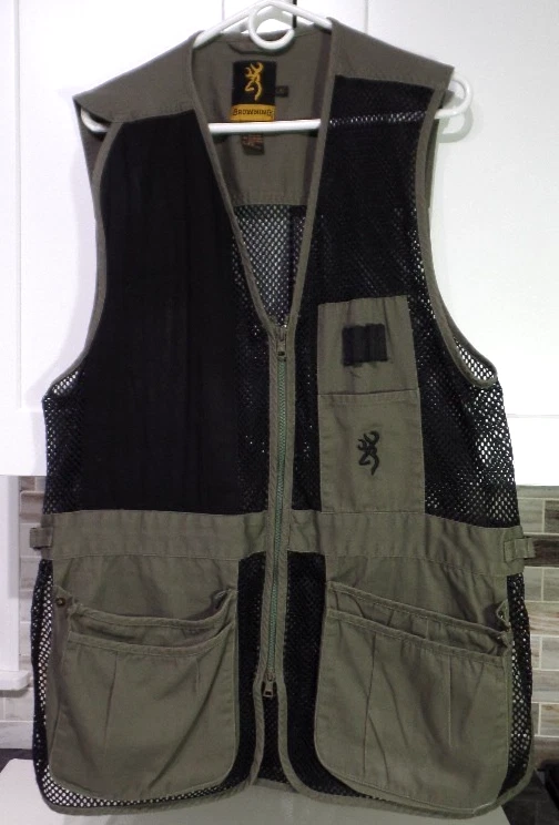 Browning Men's Trapper Creek Shooting Vest Left Hand Cotton/Polyester Black/Gray Large