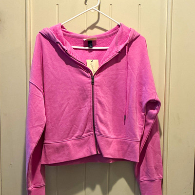 Universal Thread Women s Pink Full Zip Hooded Fleece Hoodie Sweatshirt M