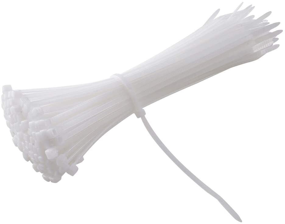 V-TAC Confezione da 100 fascette 2.5 x 100 mm stringicavo autobloccanti in nylon bianco fermacavi per cablaggi