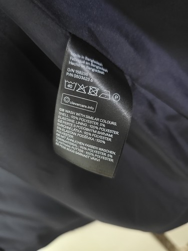 H&M Oversized Fisherman Raincoat Jacket Classic Navy Blue Gold Button Parka M - Picture 6 of 9