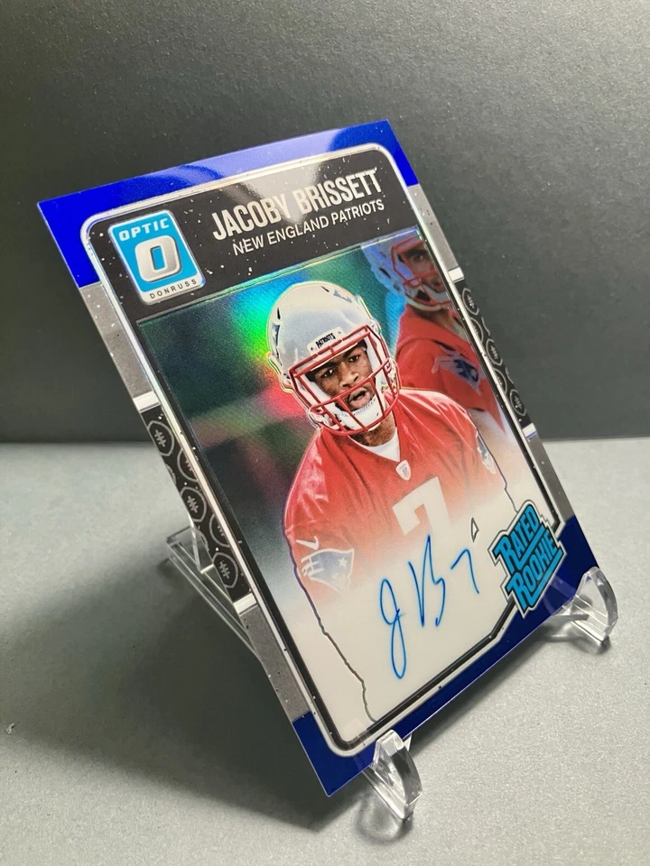 2016 JACOBY BRISSETT Donruss Optic Blue Rated Rookie (RR) Auto RC 32/75 Card# 17 - Image 2 of 4