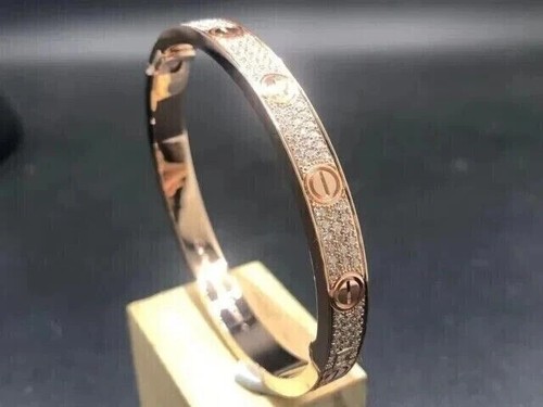 3.50 Ct Round Cut Real Moissanite Women's Bangle Bracelet 14K Rose Gold Plated - Bild 2 von 6