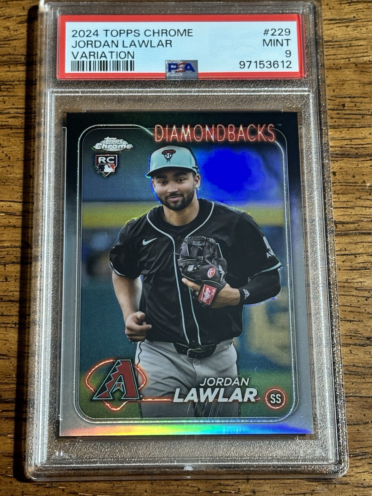 2024 Topps Chrome Image Variation Refractor  #229 Jordan Lawlar PSA 9 Rookie SP