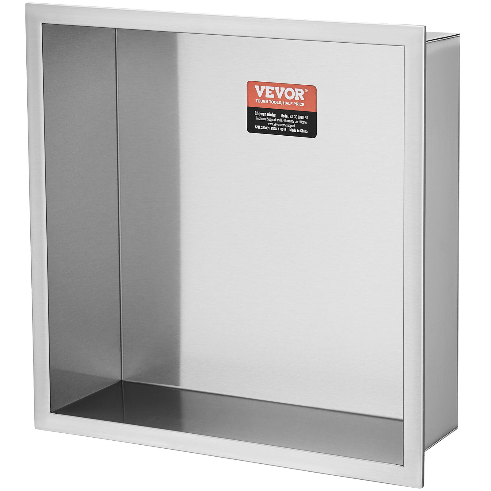 VEVOR Stainless Steel Shower Niche 13x13" Double Shelf Wallinserted