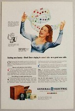 1945 Print Ad GE General Electric Radios Singer Dinah Shore